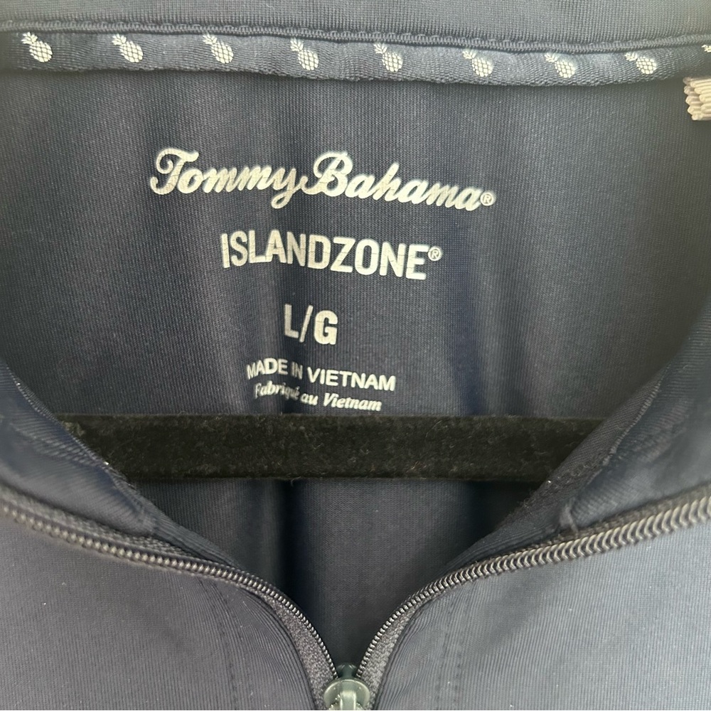 Tommy Bahama golf dress island zone navy blue large half zip tunic pockets - Picture 2 of 6